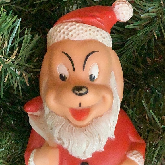 🎅🏻 Vintage 1960’s Christmas Santa “Paws” Rubber Dog Squeaky Toy - Picture 5 of 6